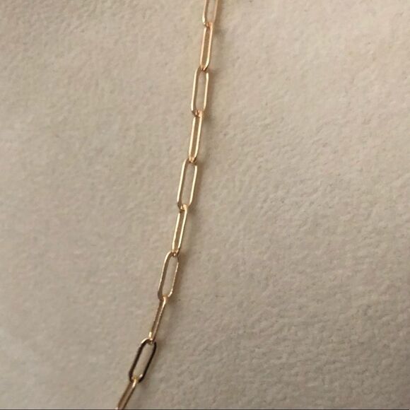 #40 14k Gold Rectangle Link Chain Necklace - Picture 5 of 13